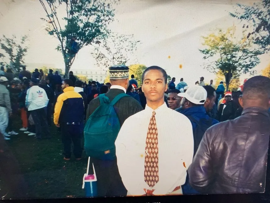 Jamarlin Martin at the Million Man March in Washington, D.C., 1995